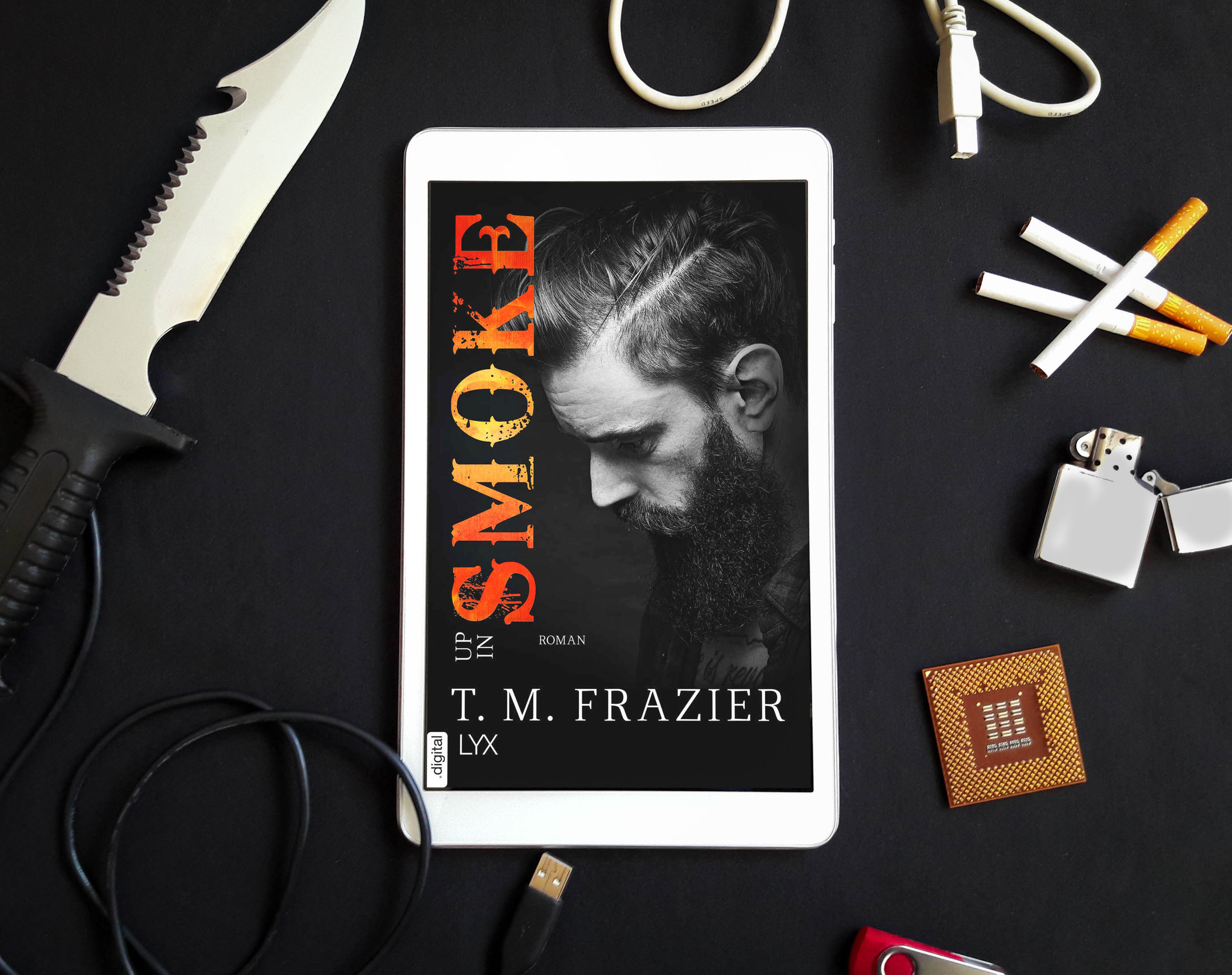 Up in Smoke – T. M. Frazier graphic